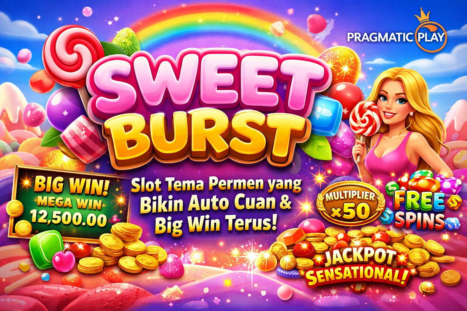 Sweet Burst Pragmatic Play: Slot Tema Permen yang Bikin Auto Senyum & Berasa Big Win Terus 🍬🔥