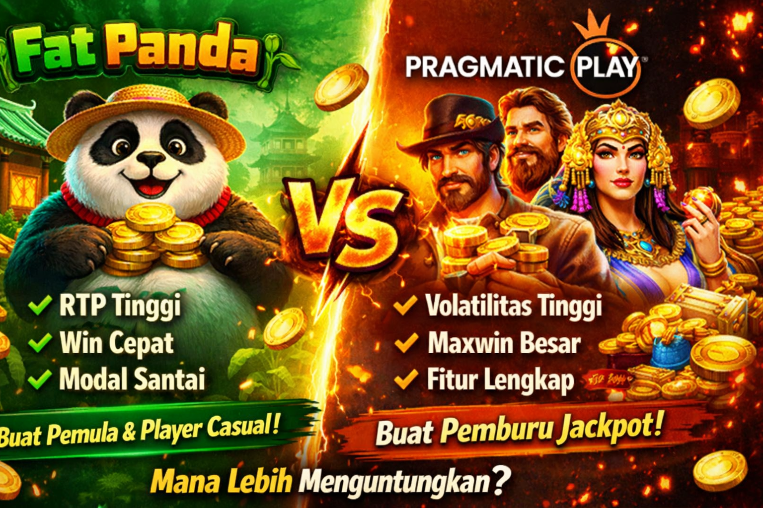 Perbedaan Fat Panda vs Pragmatic Play: Mana yang Lebih Menguntungkan?